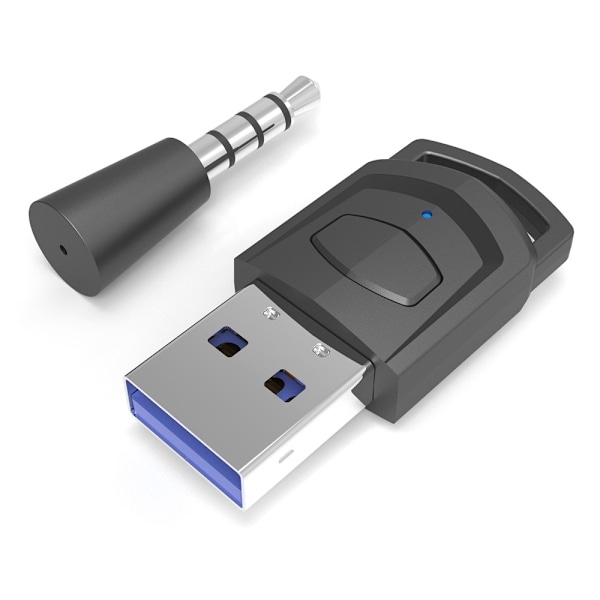 Til Sony PS5 PS4 PC Bluetooth USB 3,5 mm Audio Transmitter Trådløs modtager Black