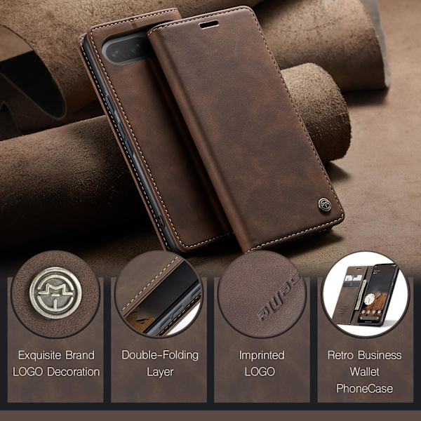 CASEME For Google Pixel 10 Pro / Pixel 10 Etui med Stativ Dark brown