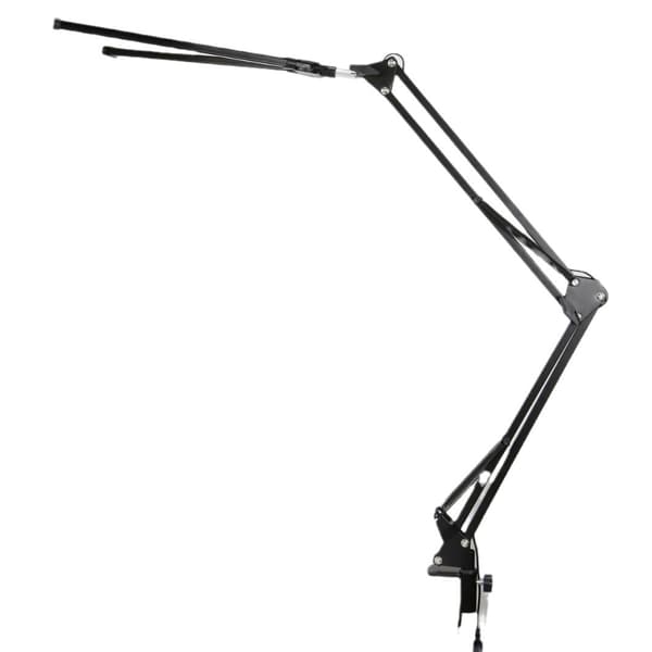 LED-bordlampe med klemme – dobbeltlampehoved, USB-drevet Black