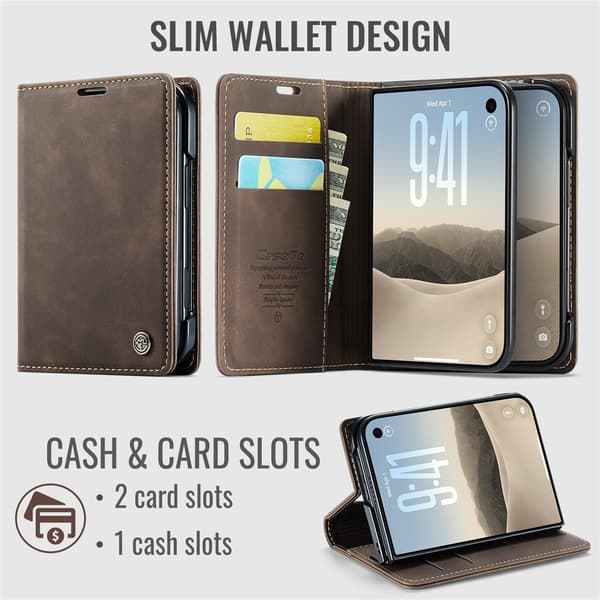 CASEME Telefonpungcover til iPhone Duo Brown