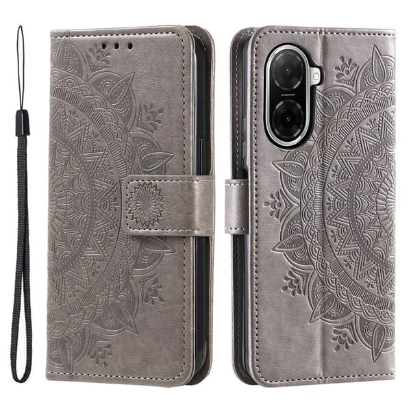 För Xiaomi Redmi A5 4G / Poco C71 4G Stativfodral Totem  Plånboksfodral grå