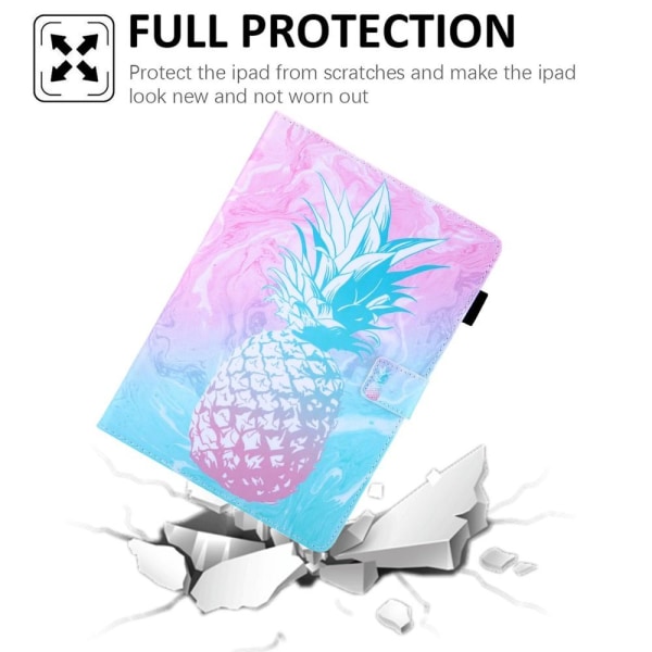 Til iPad 10.9 (2022) Tabletetui Cover Foldbart stativ - Blå Ananas Blue