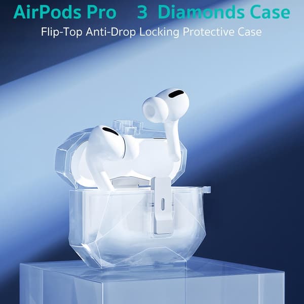 COTECI Til AirPods Pro 3 Beskyttende Etui Med Metalkrog - Glitter White