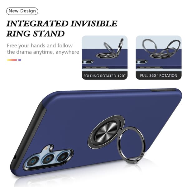 Samsung Galaxy A35 Fingerring Kickstand Hybrid Taske Blue