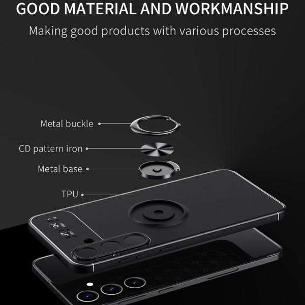Fingerring Kickstand TPU Taske til Samsung Galaxy S24+ Black