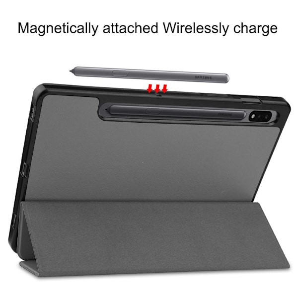 Tri-fold Stand Smart Case for Samsung Galaxy Tab S7 / S8 Grey
