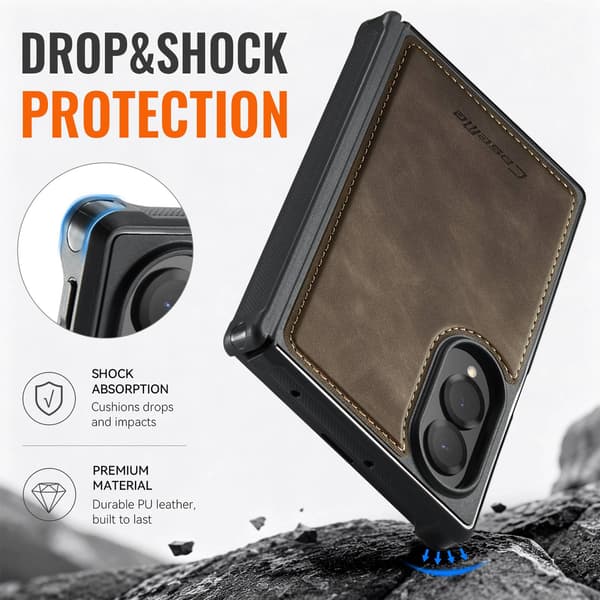 CASEME Magnetiskt telefonfodral till Samsung Galaxy Z Fold8 Brun