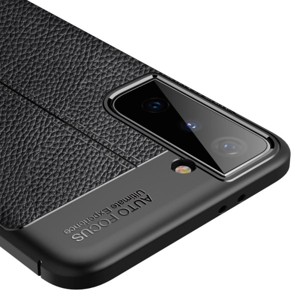 Samsung Galaxy S21+ (Plus) TPU-skal Litchi Grain - Svart Svart