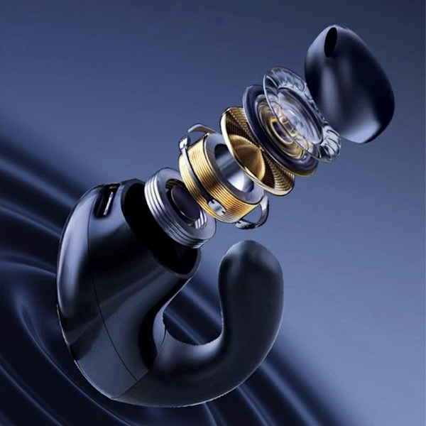 i66 Bluetooth-hodetelefoner Semi In Ear Clip On ENC trådløse hodetelefoner Støyreduksjon Black