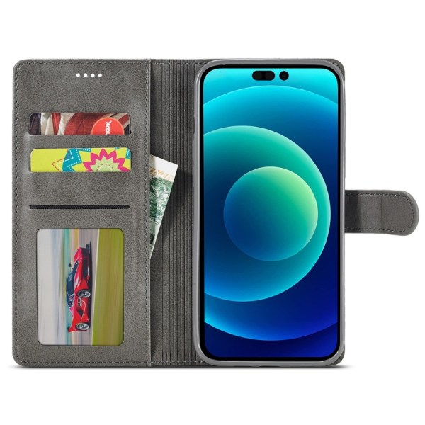 LC.IMEEKE Wallet Stand Etui til iPhone 15 Plus Grey