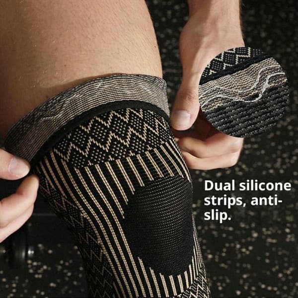 VBOSI 1 st. Elastisk stabilt Stöd för knä Knästöd Knäskydd Patella Värme - M Brun