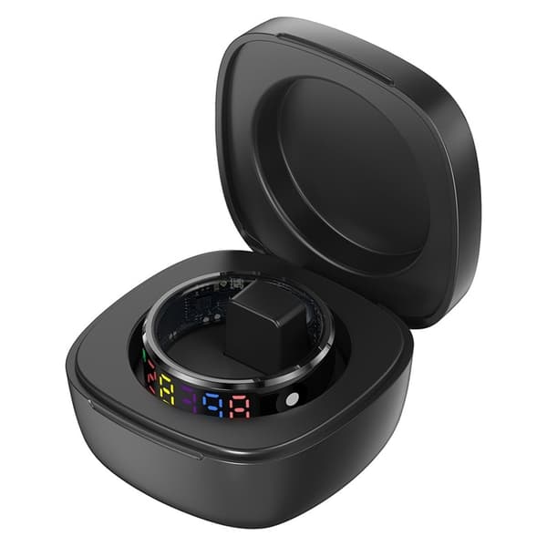 Vanntett Smart Ring Søvnsporing Blodsyre Pulsmåler Ladeetui – Størrelse 8 Black