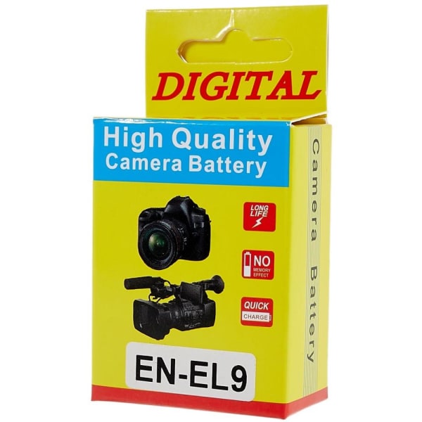 EN-EL9 Li-ion-batteri til Nikon D40/D40X/D3000/D5000/D60 osv Black