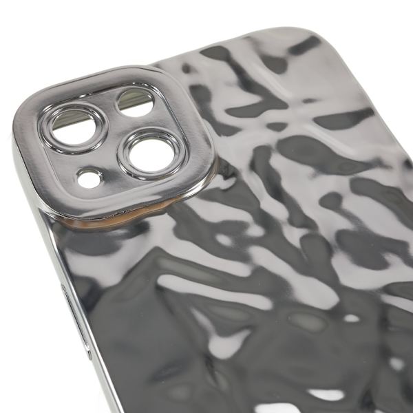 Till iPhone 15 Plus TPU-skal Elektropläterad Rynkad - Silver Silver