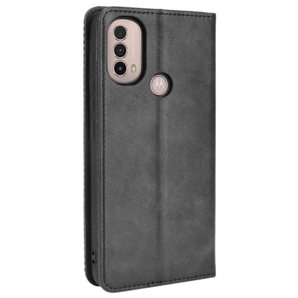 Wallet Stand Flip Phone Case til Motorola Moto E20/E30/E40 - Sor Black