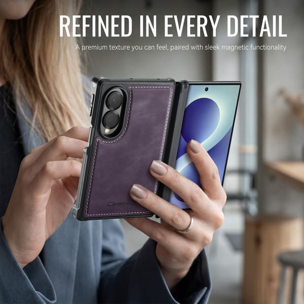 CASEME Magnetiskt plånboksfodral till Samsung Galaxy Z Fold8 Lila