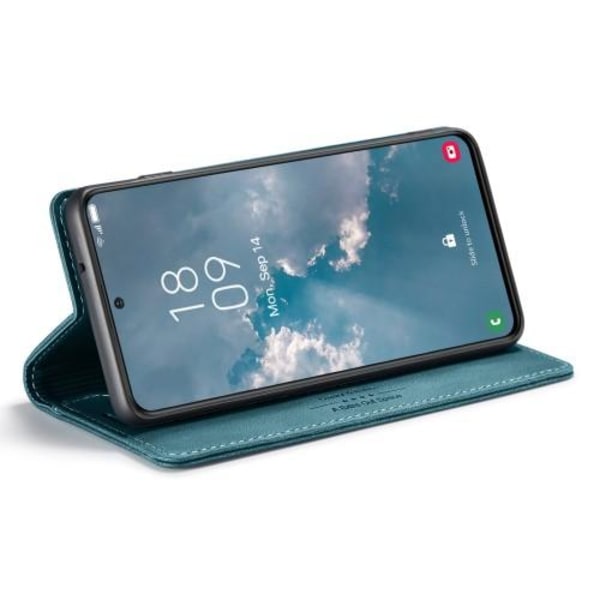 AUTSPACE A01 Retro tegnebog taske til Samsung Galaxy S23+ (Plus) Blue