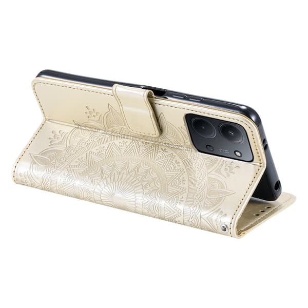 För Xiaomi Redmi 15C Stativfodral Totem Plånboksfodral Guld