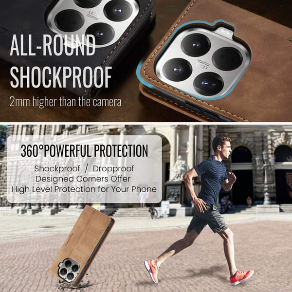 CASEME Till Xiaomi 17T Plånboksfodral Brun