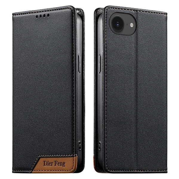 DIERFENG iPhone 17e / 16e Lompakkokotelo RFID Suoja Teline - Musta Black