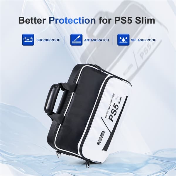 STARTRC GAMES Oppbevaringsveske til Sony PS5 Slim spillkonsoll Black