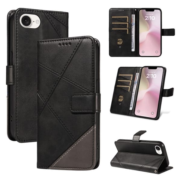Lommebokdeksel til iPhone 17e / 16e – Geometrisk Linje Black