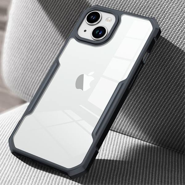 XUNDD Bakdeksel for iPhone 15 Plus Akryl+TPU Telefonveske Black