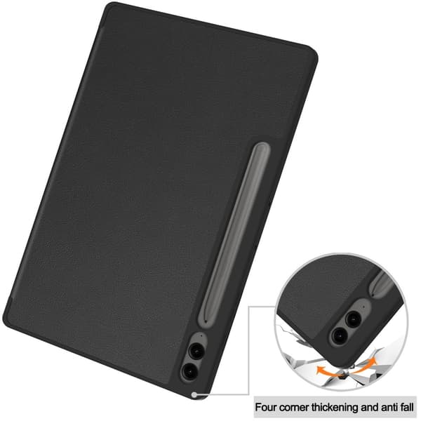 Trifoldet stativ Smart Taske til Samsung Galaxy Tab S9 FE+ / Tab S9+ Black