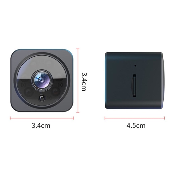 AS02 Mini vakoojakamera Langaton Wifi IP-kotiturvakamera HD 1080 Black