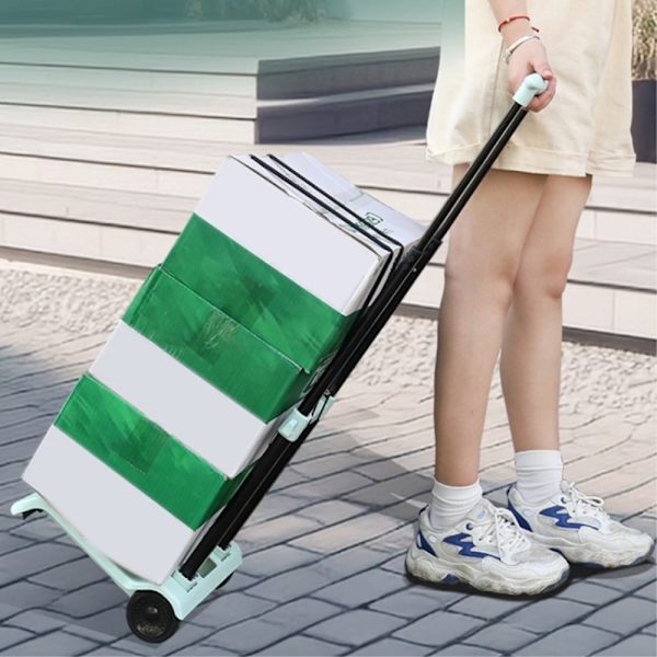 Hopfällbar Shoppingvagn med Förvaringsväska - Svart Svart