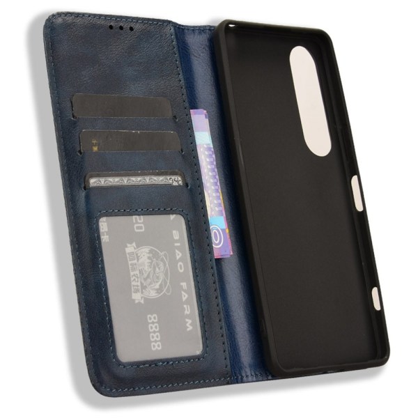 Wallet Stand Flip-telefonetui til Xperia 1 VI Blue