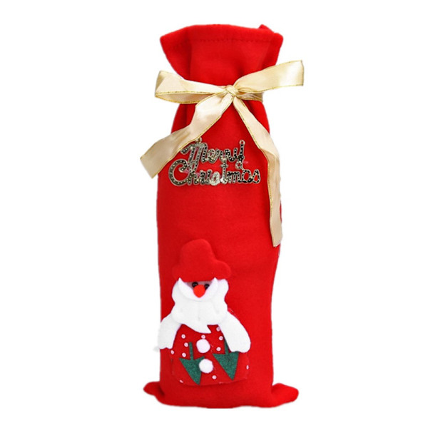 Glögg Vinflaska Dekoration Hållare - Jultomte Red