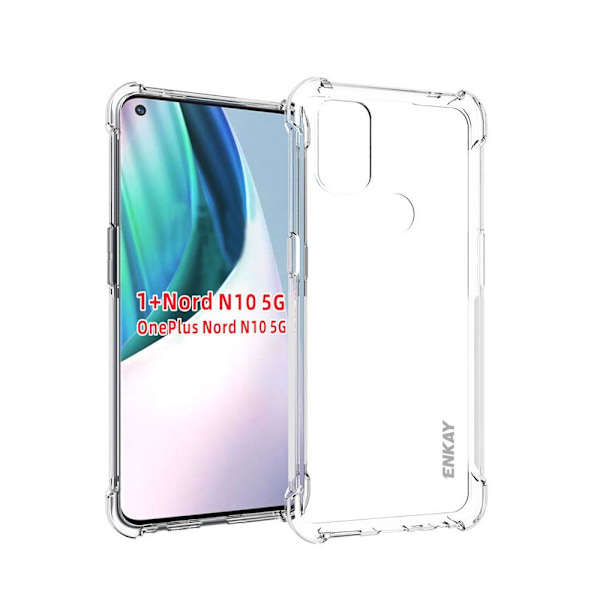 ENKAY TPU -kotelon liukumaton kansi OnePlus Nord N10 5G: lle Transparent