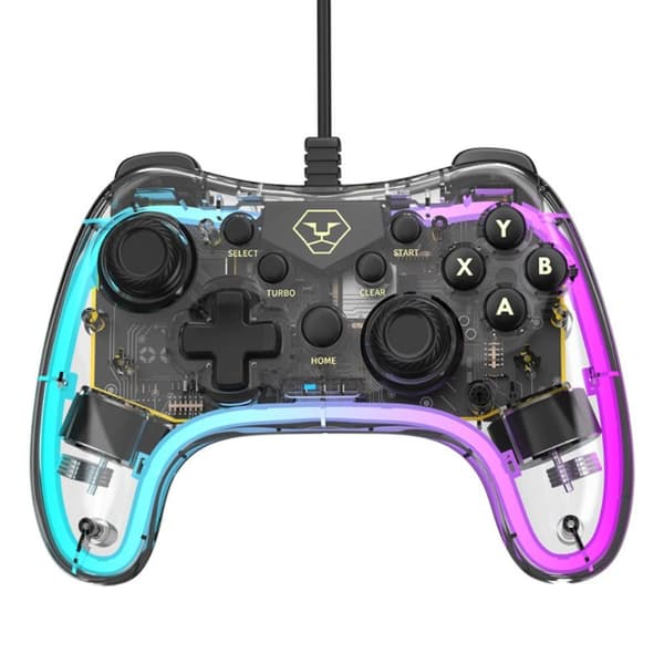 Kompatibel med Nintendo Switch etc Kabel Wired Gamepad Handkontroll Transparent