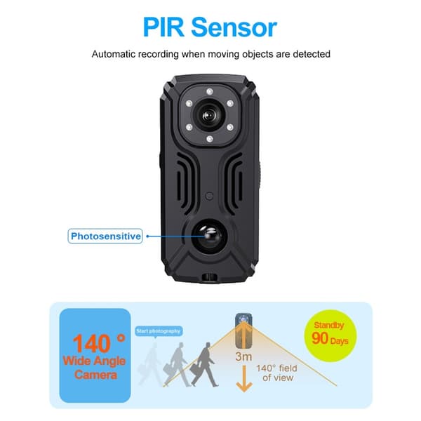 MD37 Videoopptaker 2K Sport Camera Sykkel med IR-CUT AP Hotspot Black