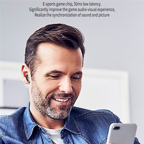 2 par trådlösa hörlurar Bluetooth 5.4 in-ear sporthörlurar LED stereo - Vit Vit