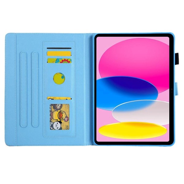 Apple iPad 10.9 2022 Vikbart fodral korthållare - Elefant / Kani Blå
