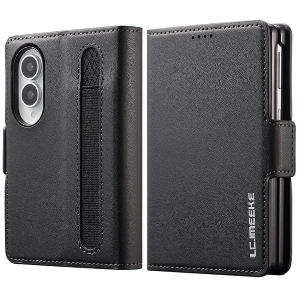 LC.IMEEKE Puhelimen lompakkokotelo jalustalla Samsung Galaxy Z Fold8 puhelimelle Black