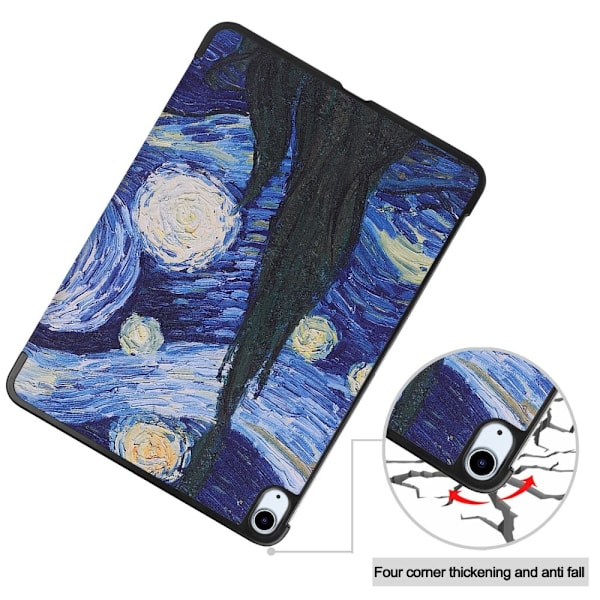 Etui for iPad Air 11 (2024) - Tri-fold Stativ Tablettdeksel - Maleri Multicolor