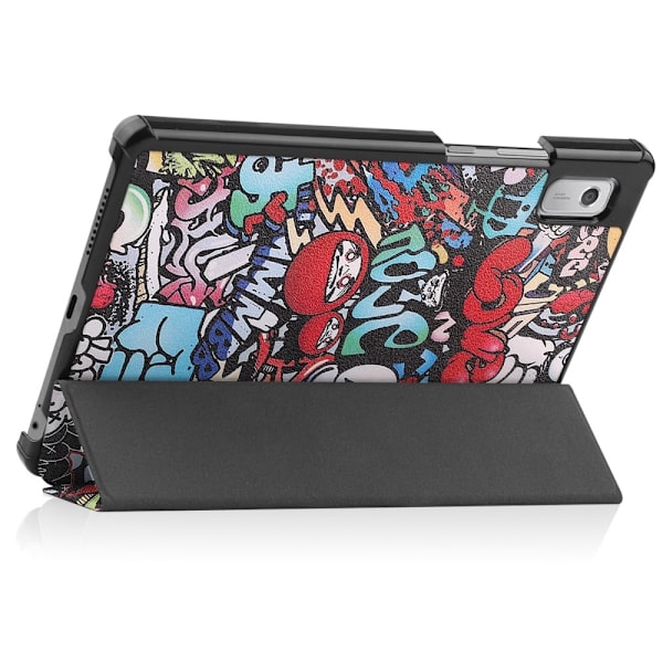 Trefoldet Stativdeksel for Lenovo Tab M9 - Graffiti Multicolor