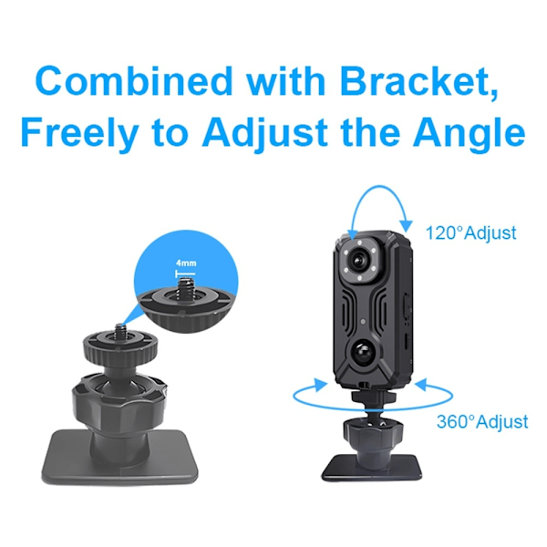 MD37 Videoopptaker 2K Sport Camera Sykkel med IR-CUT AP Hotspot Black