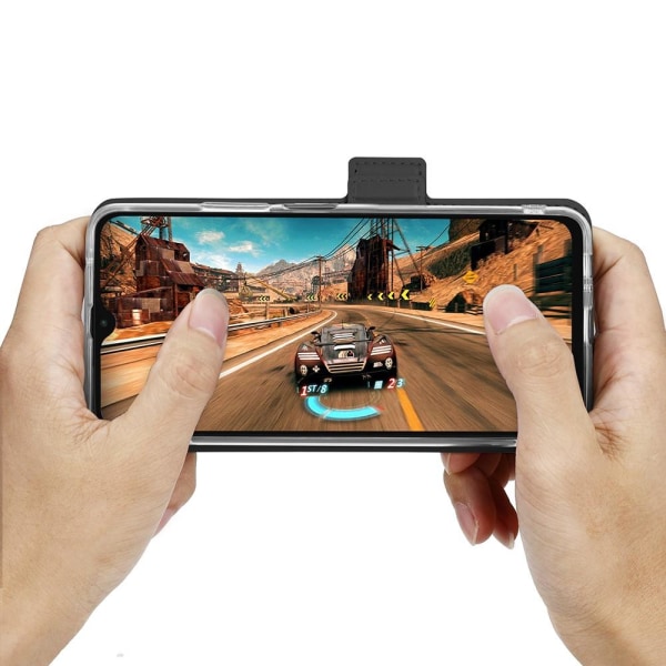 Xiaomi Redmi 9T PU læder automatisk absorberet telefonhus - sort Black
