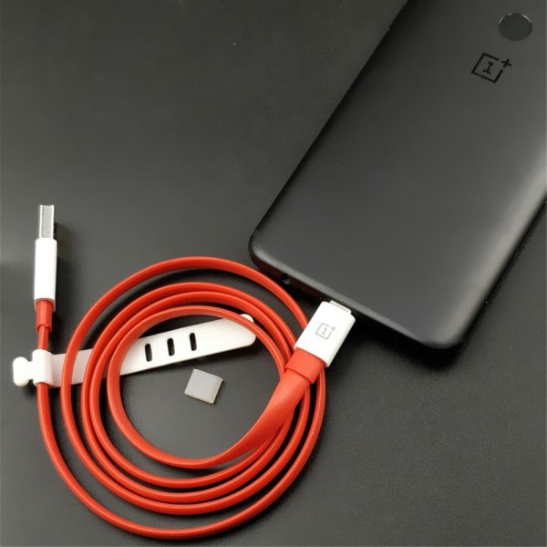 ONEPLUS 1,5 m Dash Charge Type-C fladkabel 4A USB hurtigopladningsdatakabel Red