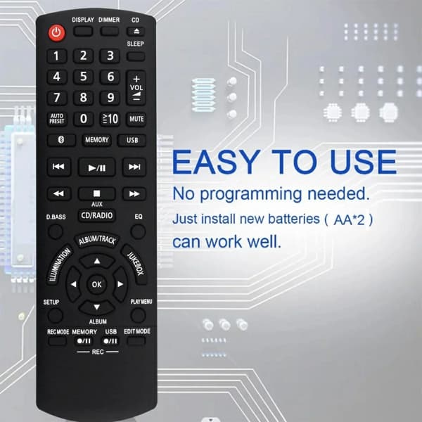 TV-fjernkontroll erstatning for N2QAYB001094 for Panasonic TV Black