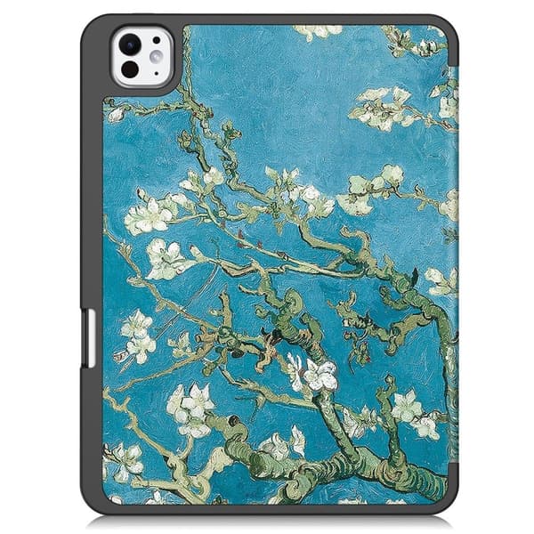 Til iPad Pro 11 (2024) Etui Tre - fold Stativ Tablet Cover med Pen Holder - Blossom Multicolor