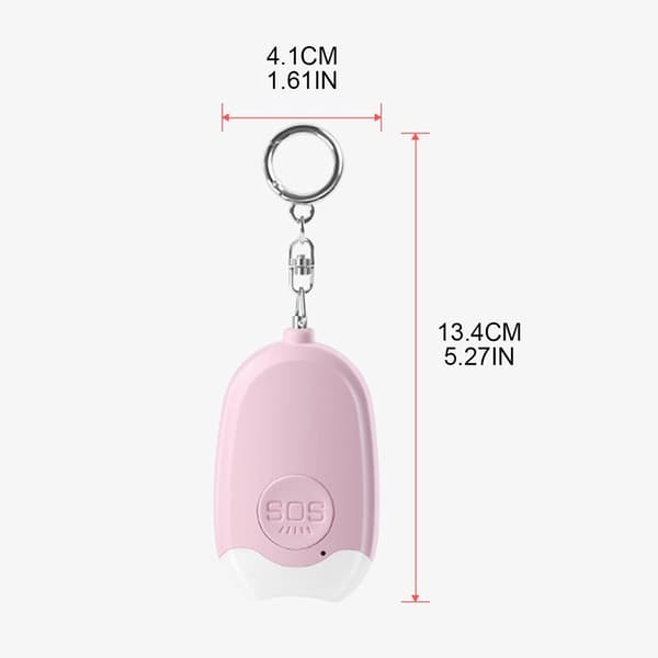 Personal Alarm Flashlight Portable Self Defense 130dB Loud Warning Keychain Pink