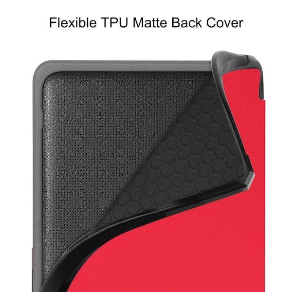 For Kobo Libra Colour Etui PU Læder + TPU E - Reader Cover Red