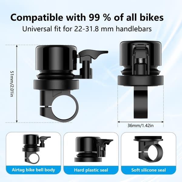 Ringklocka Cykel inkl. Anti-Lost Spårare Global Finder Smart Locator iPhone Svart one size