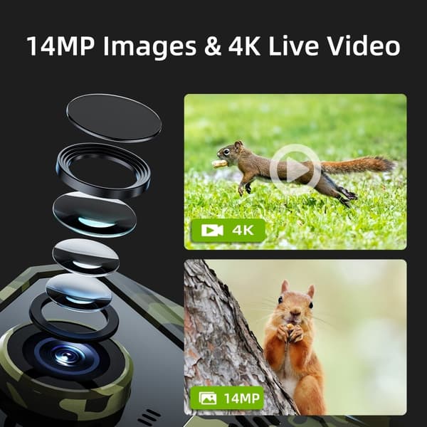 Solar 4G Trail Kamera Vattentät PIR Night Vision HD Jaktkamera Grön