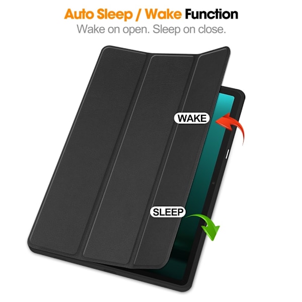 Trifoldet stativ Smart Taske til Samsung Galaxy Tab S10+ (S10 Plus) Black